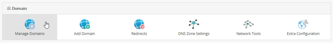 Administrere domener panel webuzo