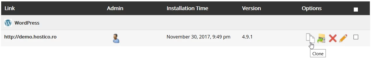 Clonare aplicatie wordpress