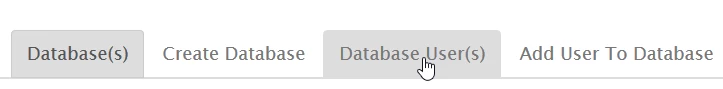 Database User webuzo