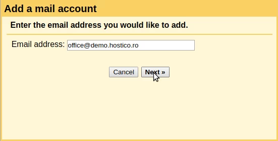 Adaugare adresa de mail