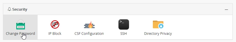 Endre passord panel Webuzo