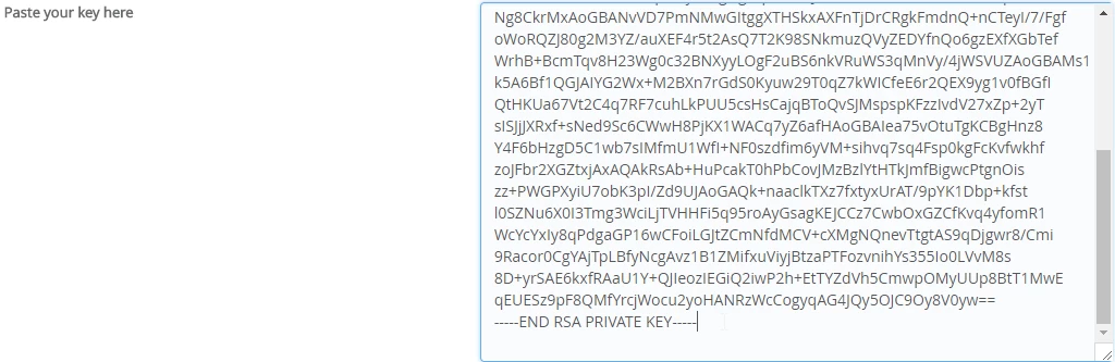 Se pune cheia privata