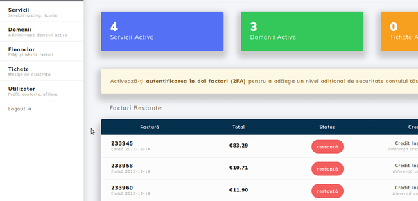 Tilgang til fakturaen fra kontoen