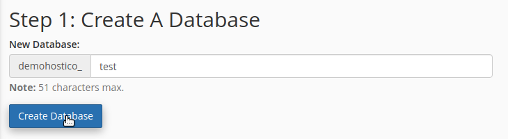 hostico database postgreensql 