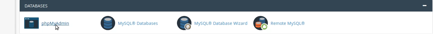 phpMyAdmin Databases cPanel