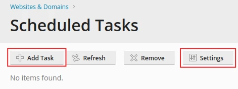 Planlagt oppgave Plesk