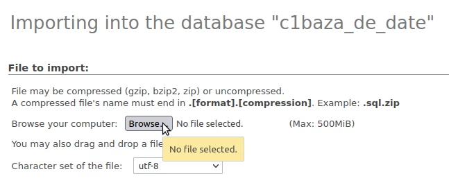 phpmyadmin browse database